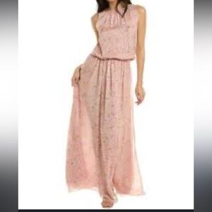 Eywasouls Malibu Jessica Maxi Dress – 100% Silk Nude Millefleur – Size M/L NWT